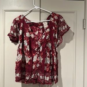Size Small Free People Floral Blouse